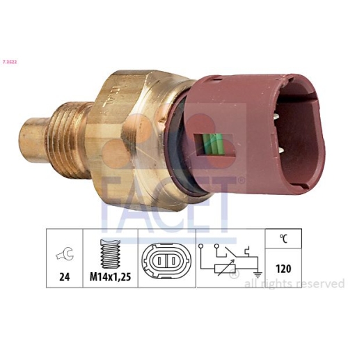 Sensor Kühlmitteltemperatur Facet 7.3522 Made In Italy - Oe Equivalent für