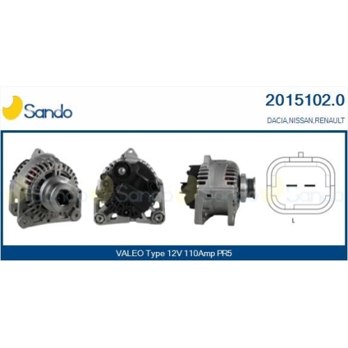 Generator Sando 2015102.0 für Nissan Renault