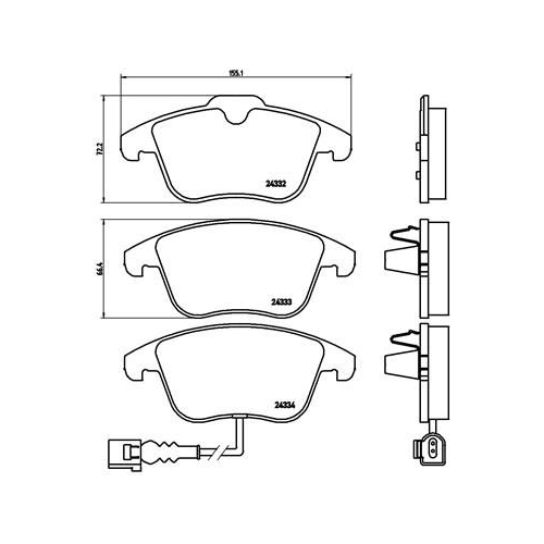 Bremsbelagsatz Scheibenbremse Brembo P85112 Prime Line für Audi Seat Skoda VW