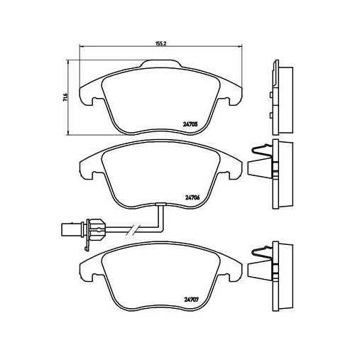 Bremsbelagsatz Scheibenbremse Brembo P85113 Prime Line für Audi Seat Skoda VW