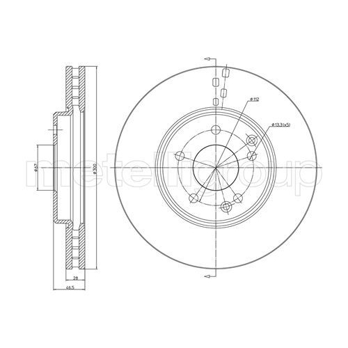 Metelli 2X Bremsscheibe für Mercedes Benz