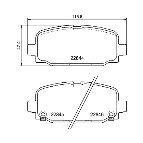 Bremsbelagsatz Scheibenbremse Hella Pagid 8DB 355 039-411 für Jeep Hinterachse