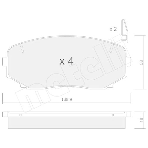 Bremsbelagsatz Scheibenbremse Metelli 22-0872-0 für Mazda Vorderachse