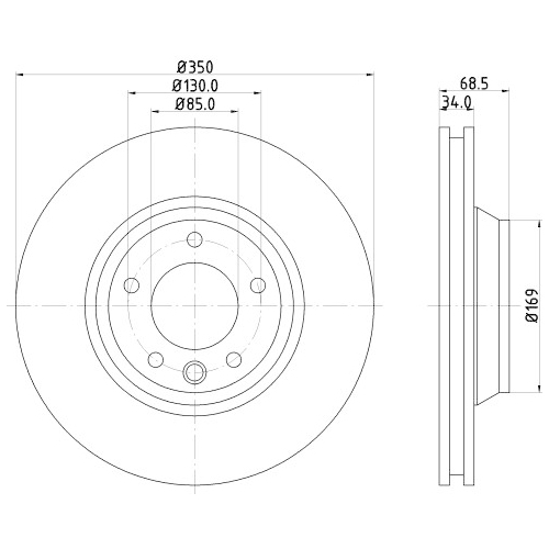 Hella Pagid 1X Bremsscheibe Pro High Carbon für Audi Porsche Seat