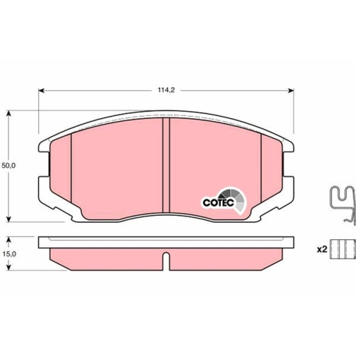 Bremsbelagsatz Scheibenbremse Trw GDB3214 Cotec für Daihatsu Nissan Toyota