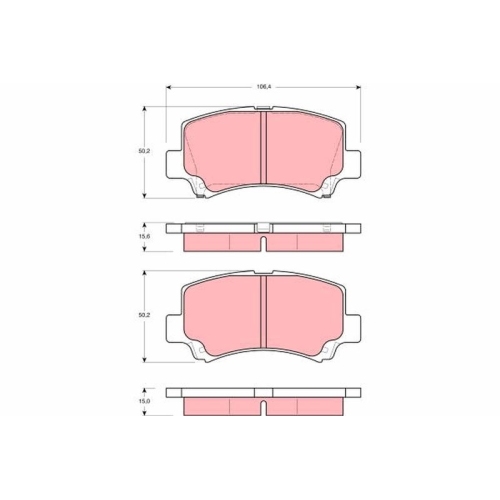 Bremsbelagsatz Scheibenbremse Trw GDB3221 für Suzuki Chery Suzuki (changhe)