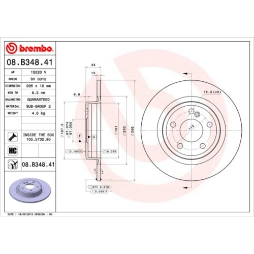 2X Brembo Bremsscheibe Prime Line - Uv Coated für Mercedes Benz