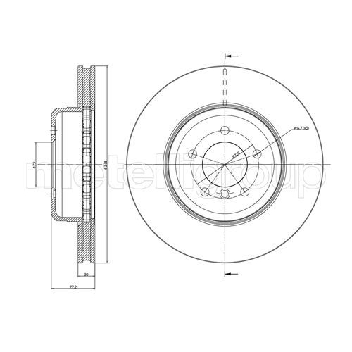 Metelli 1X Bremsscheibe Vorderachse für Bmw