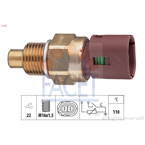 Sensor Kühlmitteltemperatur Facet 7.3555 Made In Italy - Oe Equivalent für Opel