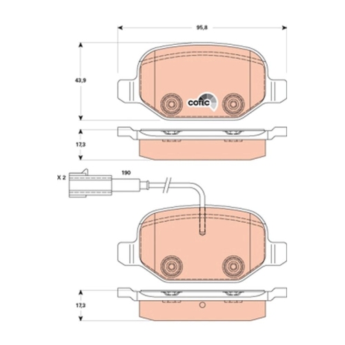 Bremsbelagsatz Scheibenbremse Trw GDB1881 Cotec für Alfa Romeo Fiat Lancia