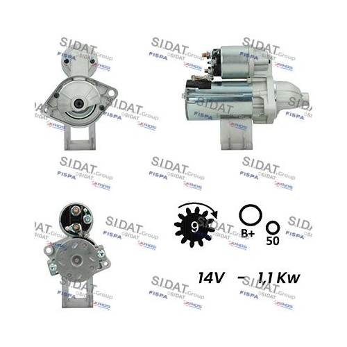 Starter Sidat S12VA0033 für Alfa Romeo Fiat Lancia Opel Suzuki