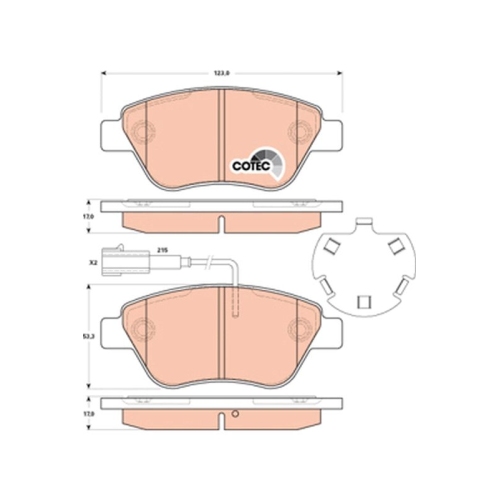 Bremsbelagsatz Scheibenbremse Trw GDB1891 Cotec für Citroën Fiat Peugeot