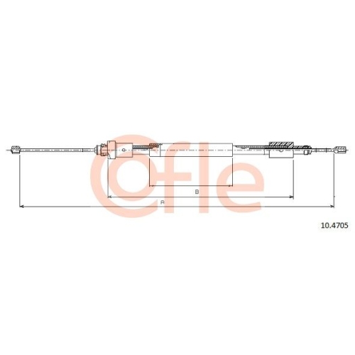 Seilzug Feststellbremse Cofle 10.4705 für Citroën Peugeot Hinten Links