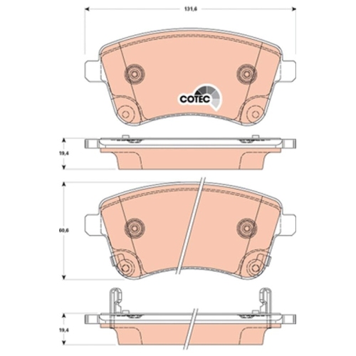 Bremsbelagsatz Scheibenbremse Trw GDB3509 Cotec für Hyundai Kia Vorderachse