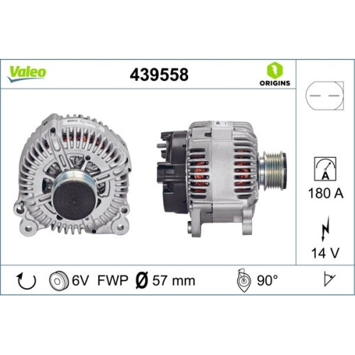 Generator Valeo 439558 Valeo Origins New Oe Technologie für Audi Seat Skoda VW