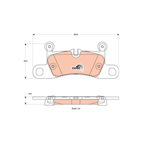 Bremsbelagsatz Scheibenbremse Trw GDB1875 Cotec für Audi Porsche VW Hinterachse