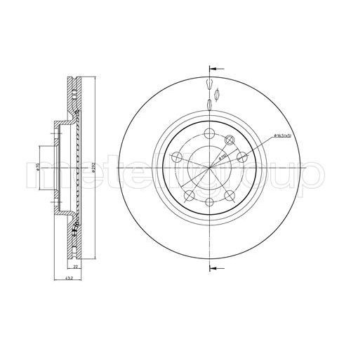 Metelli 2X Bremsscheibe Hinterachse für Alfa Romeo