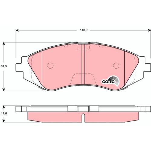 Bremsbelagsatz Scheibenbremse Trw GDB3265 Cotec für Chevrolet Daewoo Vorderachse