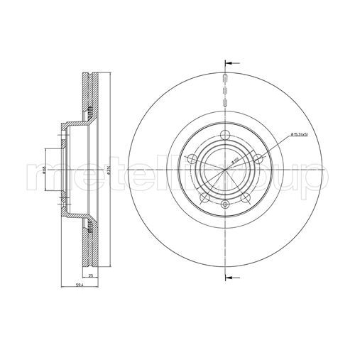 Metelli 2X Bremsscheibe Vorderachse für Audi