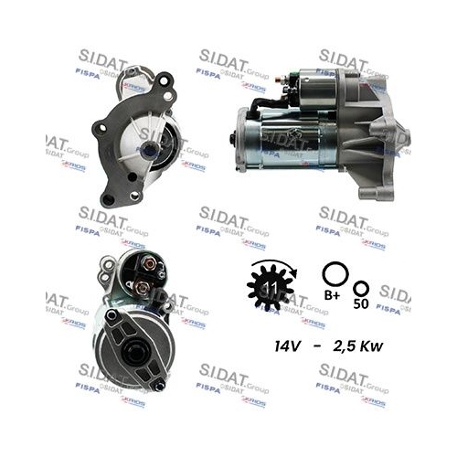 Starter Sidat S12VA0114 für Alfa Romeo Citroën Fiat Lancia Mitsubishi Opel