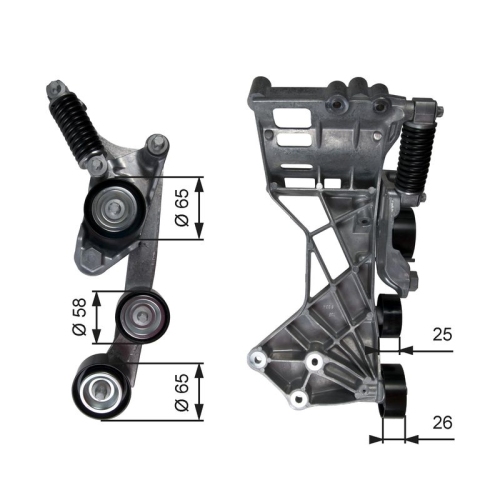 Riemenspanner Keilrippenriemen Gates T39136 Drivealign® für Mercedes Benz