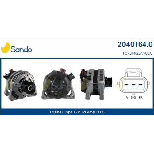 Generator Sando 2040164.0 für Ford Mazda Volvo