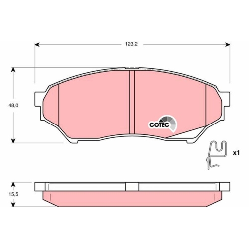 Bremsbelagsatz Scheibenbremse Trw GDB3270 Cotec für Mitsubishi Vorderachse