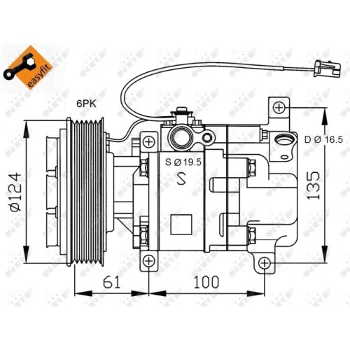 Kompressor Klimaanlage Nrf 32233 Easy Fit für Mazda