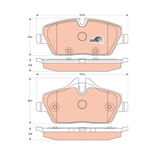 Bremsbelagsatz Scheibenbremse Trw GDB1870 Cotec für Bmw Mini Vorderachse