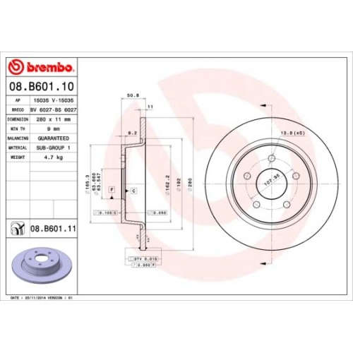 2X Brembo Bremsscheibe Prime Line - Uv Coated für Ford Ford Usa