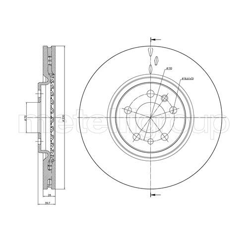 Metelli 1X Bremsscheibe Vorderachse für Alfa Romeo Jeep