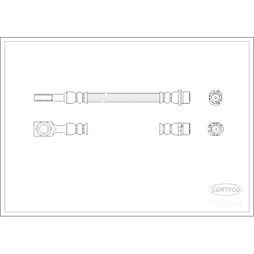 Bremsschlauch Corteco 19026813 für Opel Vauxhall Hinterachse Hinten Radseitig