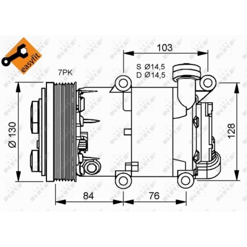 Compressor Air Conditioning Nrf 32410 Easy Fit for Ford