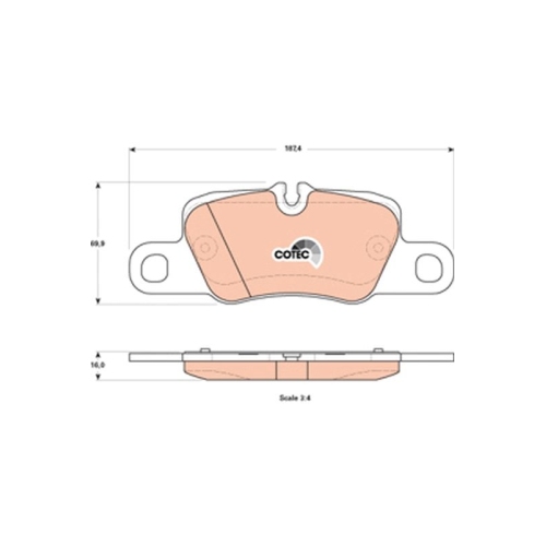 Bremsbelagsatz Scheibenbremse Trw GDB1849 Cotec für Porsche Hinterachse
