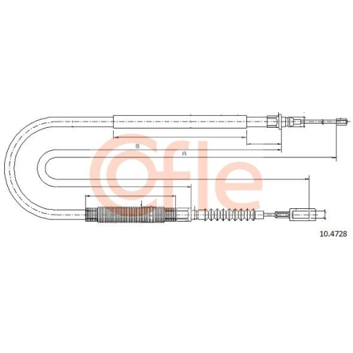 Seilzug Feststellbremse Cofle 10.4728 für Citroën Fiat Peugeot Hinten Links