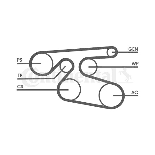 Keilrippenriemen Continental Ctam 7PK2000 für Daimler Nissan Opel Renault Toyota