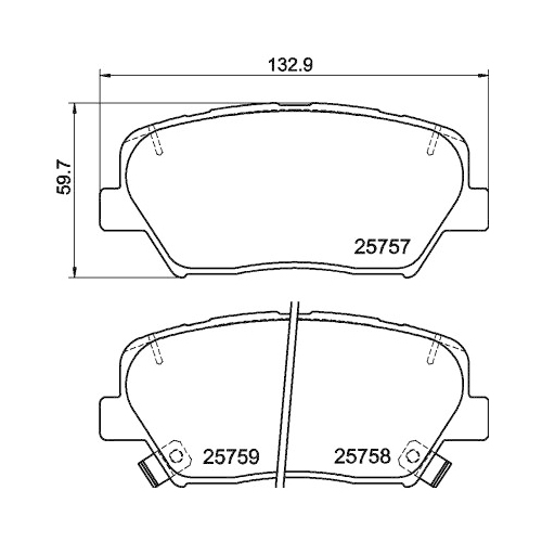 Bremsbelagsatz Scheibenbremse Hella Pagid 8DB 355 020-871 für Hyundai Kia