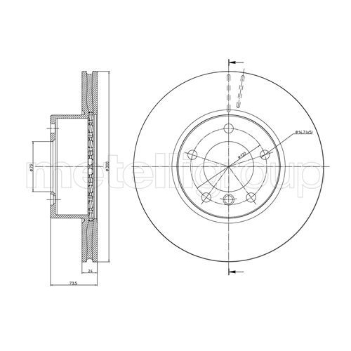 Metelli 2X Bremsscheibe Vorderachse für Bmw