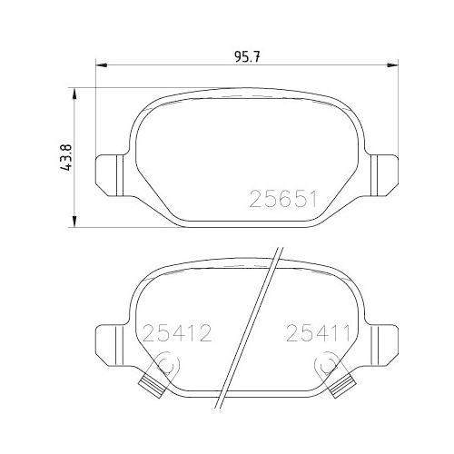 Bremsbelagsatz Scheibenbremse Hella Pagid 8DB 355 020-751 für Chrysler Fiat