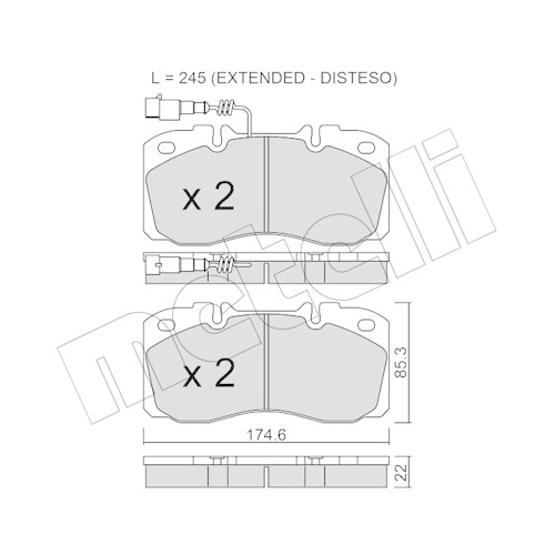 Bremsbelagsatz Scheibenbremse Metelli 22-0268-5 für Nissan Vorderachse