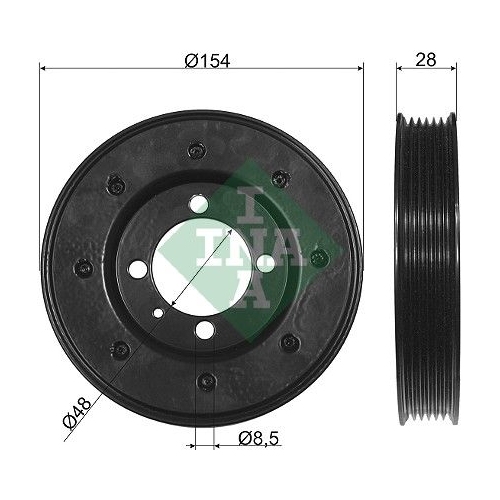 Riemenscheibe Kurbelwelle Ina 544 0081 10 für Opel Vauxhall General Motors