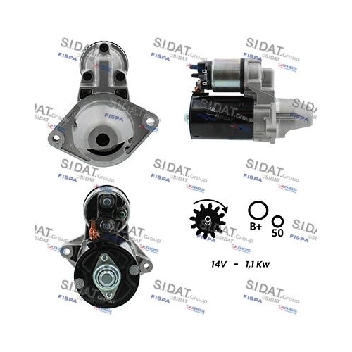 Starter Sidat S12BH0033 für Alfa Romeo Fiat Lancia Opel Suzuki General Motors