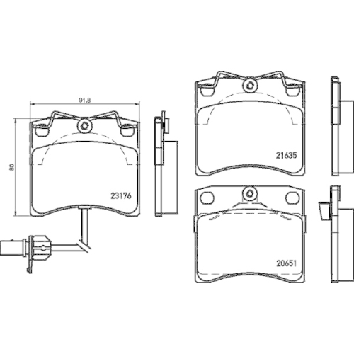 Bremsbelagsatz Scheibenbremse Hella Pagid 8DB 355 018-521 für Audi Seat Skoda VW