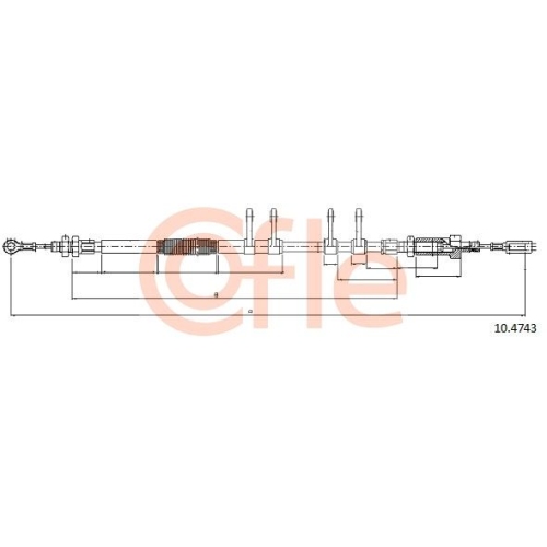 Seilzug Feststellbremse Cofle 10.4743 für Citroën Fiat Peugeot Vorne