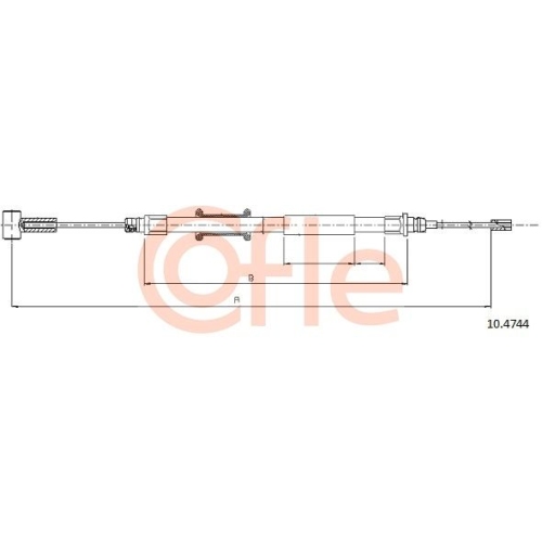 Seilzug Feststellbremse Cofle 10.4744 für Citroën Fiat Peugeot Hinten Links