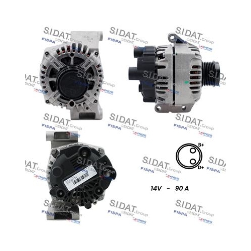 Generator Sidat A12VA0001 für Alfa Romeo Fiat Ford Lancia Opel Suzuki Vauxhall