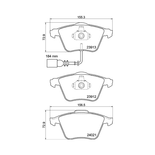 Bremsbelagsatz Scheibenbremse Hella Pagid 8DB 355 015-971 für Audi Seat Skoda VW