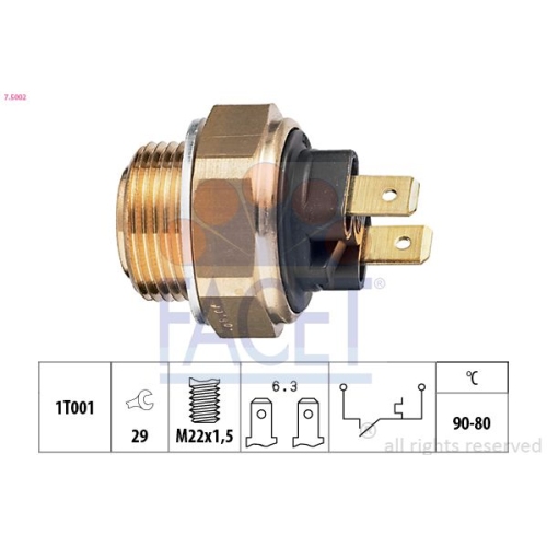 Temperaturschalter Kühlerlüfter Facet 7.5002 Made In Italy - Oe Equivalent für