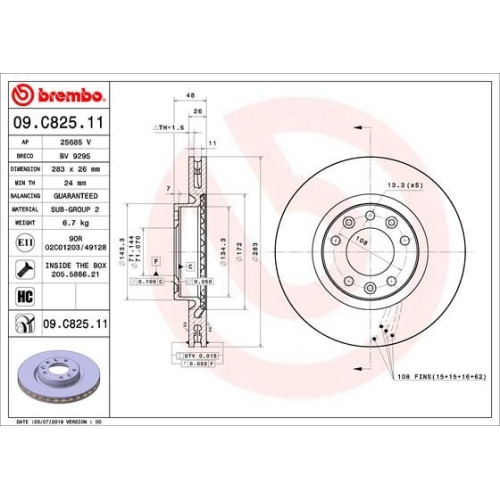 2X Brembo Bremsscheibe Prime Line - Uv Coated für Citroën Peugeot