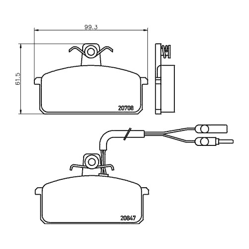 Bremsbelagsatz Scheibenbremse Hella Pagid 8DB 355 005-981 für Alfa Romeo Audi VW